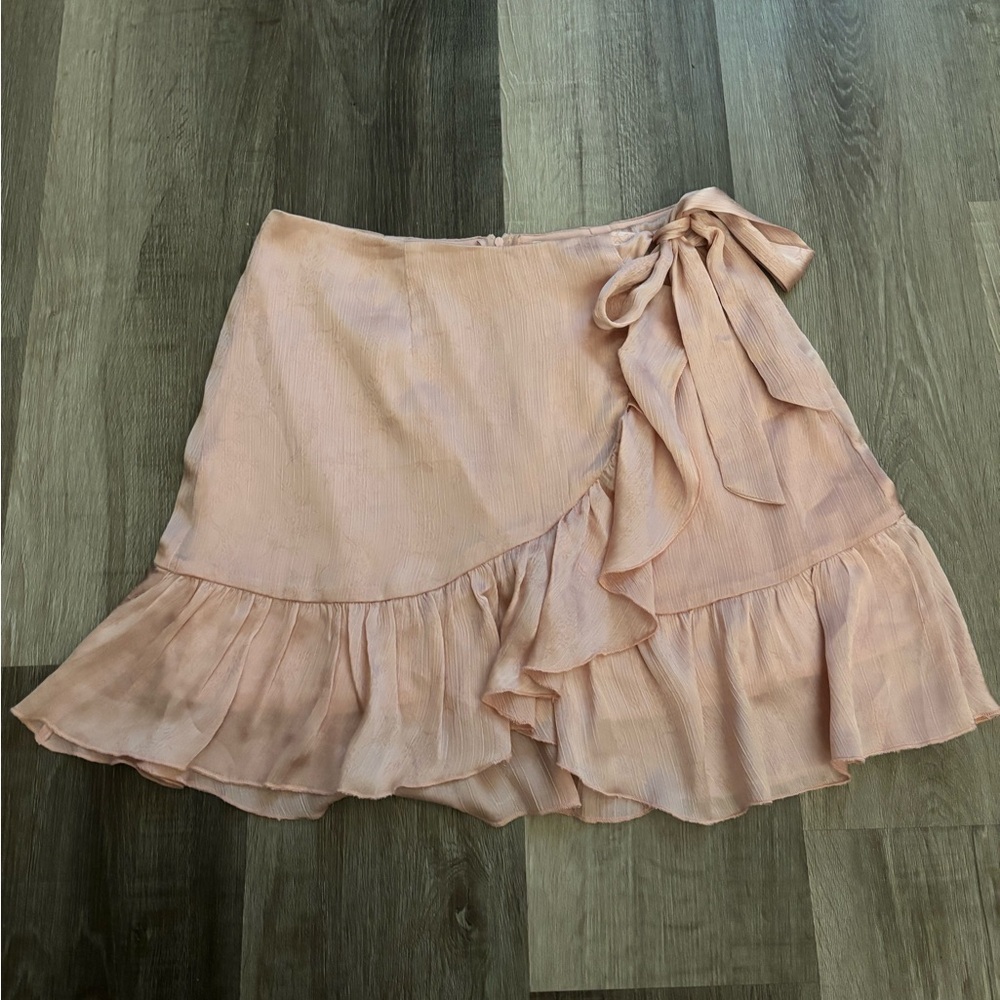 pink floral mini skirt